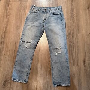 Levi’s 505C Jeans Women’s 28 Light Wash Distressed Cropped Mid Rise Straight Leg